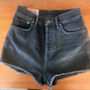 Acne Studios Black High-rise Denim Shorts size 28